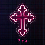 USB-Powered LED Neon Cross Sign